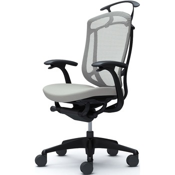 コンテッサセコンダ、固定肘、ハイバック、座クッション、ハンガー付、ランバー無、ブラックB、ブラック、脚ブラック、ウレタン オカムラ(岡村製作所)