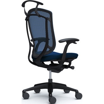 コンテッサセコンダ、固定肘、ハイバック、座クッション、ハンガー付、ランバー無、ブラックB、ブラック、脚ブラック、ウレタン オカムラ(岡村製作所)