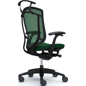 コンテッサセコンダ、固定肘、ハイバック、座クッション、ハンガー付、ランバー無、ブラックB、ブラック、脚ブラック、ウレタン オカムラ(岡村製作所)