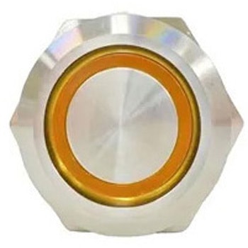 LEDプッシュスイッチ オルタネイト式 黄色 25mm 20A - マリンテック