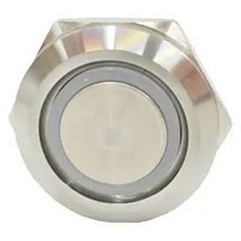 LEDプッシュスイッチ オルタネイト式 白色 25mm 20A - マリンテック