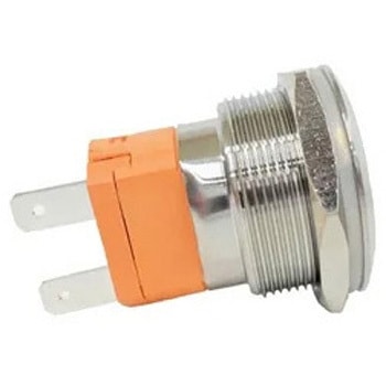 LEDプッシュスイッチ オルタネイト式 赤色 25mm 20A - マリンテック