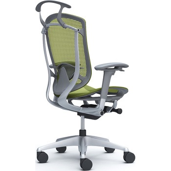 コンテッサセコンダ、可動肘、ハイバック、座メッシュ、ハンガー付、ランバー付、グレーB、シルバー、脚シルバー、ウレタン オカムラ(岡村製作所)