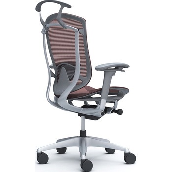 コンテッサセコンダ、可動肘、ハイバック、座メッシュ、ハンガー付、ランバー付、グレーB、シルバー、脚シルバー、ウレタン オカムラ(岡村製作所)