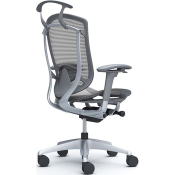 コンテッサセコンダ、可動肘、ハイバック、座メッシュ、ハンガー付、ランバー付、グレーB、シルバー、脚シルバー、ウレタン オカムラ(岡村製作所)