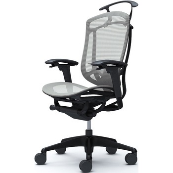 コンテッサセコンダ、可動肘、ハイバック、座メッシュ、ハンガー付、ランバー付、ブラックB、ブラック、脚ブラック、ウレタン オカムラ(岡村製作所)