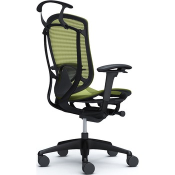 コンテッサセコンダ、可動肘、ハイバック、座メッシュ、ハンガー付、ランバー付、ブラックB、ブラック、脚ブラック、ウレタン オカムラ(岡村製作所)