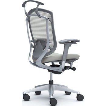 コンテッサセコンダ、可動肘、ハイバック、座クッション、ハンガー付、ランバー付、グレーB、シルバー、脚シルバー、ウレタン オカムラ(岡村製作所)