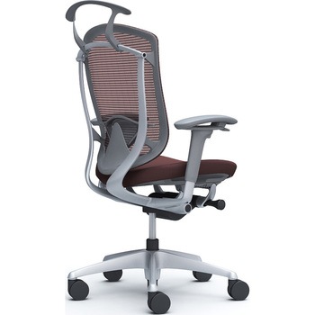 コンテッサセコンダ、可動肘、ハイバック、座クッション、ハンガー付、ランバー付、グレーB、シルバー、脚シルバー、ウレタン オカムラ(岡村製作所)