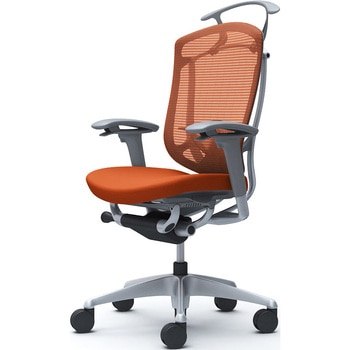 コンテッサセコンダ、可動肘、ハイバック、座クッション、ハンガー付、ランバー付、グレーB、シルバー、脚シルバー、ウレタン オカムラ(岡村製作所)