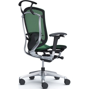 コンテッサセコンダ、可動肘、ハイバック、座メッシュ、ハンガー付、ランバー付、ブラックB、ポリッシュ、脚ポリッシュ、ウレタン オカムラ(岡村製作所)