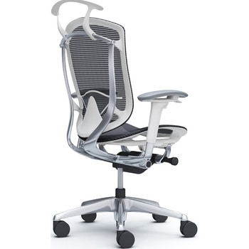 コンテッサセコンダ、可動肘、ハイバック、座メッシュ、ハンガー付、ランバー付、ホワイトB、ポリッシュ、脚ポリッシュ、ウレタン オカムラ(岡村製作所)