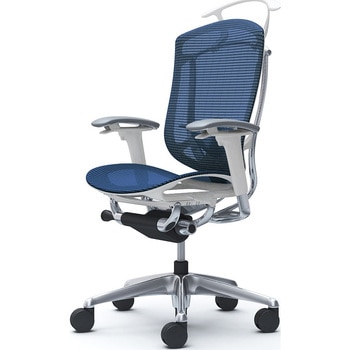 コンテッサセコンダ、可動肘、ハイバック、座メッシュ、ハンガー付、ランバー付、ホワイトB、ポリッシュ、脚ポリッシュ、ウレタン オカムラ(岡村製作所)