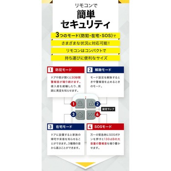 簡単セキュリティ!リモコン付き防犯ブザー OMNI