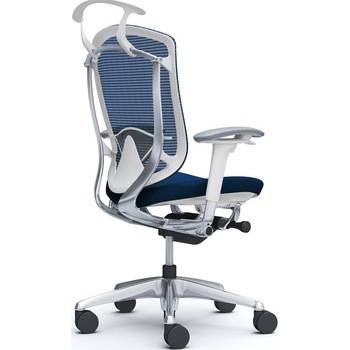 コンテッサセコンダ、可動肘、ハイバック、座クッション、ハンガー付、ランバー付、ホワイトB、ポリッシュ、脚ポリッシュ、ウレタン オカムラ(岡村製作所)