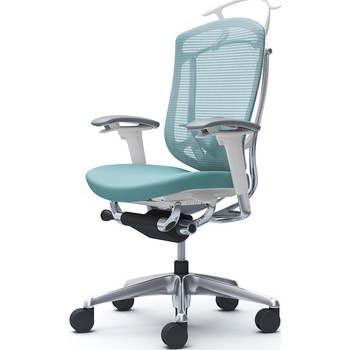 コンテッサセコンダ、可動肘、ハイバック、座クッション、ハンガー付、ランバー付、ホワイトB、ポリッシュ、脚ポリッシュ、ウレタン オカムラ(岡村製作所)