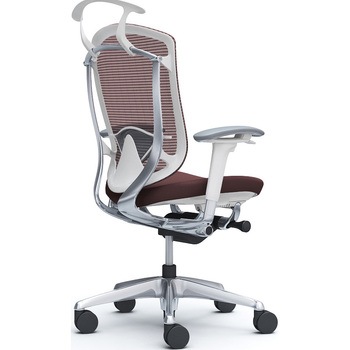 コンテッサセコンダ、可動肘、ハイバック、座クッション、ハンガー付、ランバー付、ホワイトB、ポリッシュ、脚ポリッシュ、ウレタン オカムラ(岡村製作所)