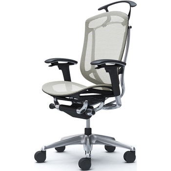 コンテッサセコンダ、可動肘、ハイバック、座メッシュ、ハンガー付、ランバー無、ブラックB、ポリッシュ、脚ポリッシュ、ウレタン オカムラ(岡村製作所)