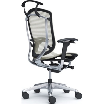 コンテッサセコンダ、可動肘、ハイバック、座メッシュ、ハンガー付、ランバー無、ブラックB、ポリッシュ、脚ポリッシュ、ウレタン オカムラ(岡村製作所)