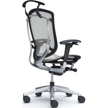 コンテッサセコンダ、可動肘、ハイバック、座メッシュ、ハンガー付、ランバー無、ブラックB、ポリッシュ、脚ポリッシュ、ウレタン オカムラ(岡村製作所)