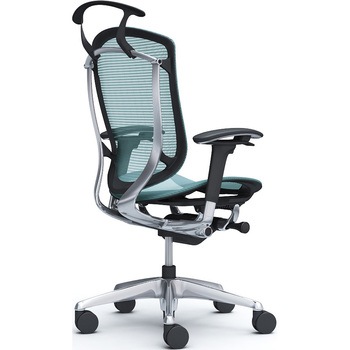 コンテッサセコンダ、可動肘、ハイバック、座メッシュ、ハンガー付、ランバー無、ブラックB、ポリッシュ、脚ポリッシュ、ウレタン オカムラ(岡村製作所)