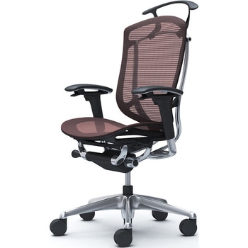 コンテッサセコンダ、可動肘、ハイバック、座メッシュ、ハンガー付、ランバー無、ブラックB、ポリッシュ、脚ポリッシュ、ウレタン オカムラ(岡村製作所)