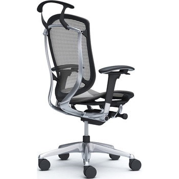 コンテッサセコンダ、可動肘、ハイバック、座メッシュ、ハンガー付、ランバー無、ブラックB、ポリッシュ、脚ポリッシュ、ウレタン オカムラ(岡村製作所)