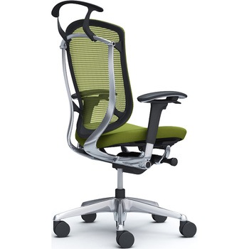 コンテッサセコンダ、可動肘、ハイバック、座クッション、ハンガー付、ランバー無、ブラックB、ポリッシュ、脚ポリッシュ、ウレタン オカムラ(岡村製作所)