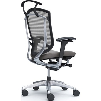 コンテッサセコンダ、可動肘、ハイバック、座クッション、ハンガー付、ランバー無、ブラックB、ポリッシュ、脚ポリッシュ、ウレタン オカムラ(岡村製作所)