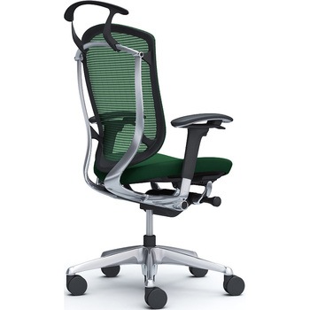 コンテッサセコンダ、可動肘、ハイバック、座クッション、ハンガー付、ランバー無、ブラックB、ポリッシュ、脚ポリッシュ、ウレタン オカムラ(岡村製作所)