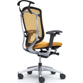 コンテッサセコンダ、可動肘、ハイバック、座クッション、ハンガー付、ランバー無、ブラックB、ポリッシュ、脚ポリッシュ、ウレタン オカムラ(岡村製作所)