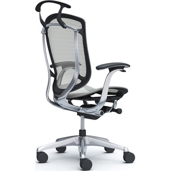 コンテッサセコンダ、固定肘、ハイバック、座メッシュ、ハンガー付、ランバー無、ブラックB、ポリッシュ、脚ポリッシュ、ウレタン - オカムラ(岡村製作所)