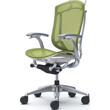 コンテッサセコンダ、固定肘、ハイバック、座メッシュ、ハンガー付、ランバー無、ホワイトB、ポリッシュ、脚ポリッシュ、ウレタン オカムラ(岡村製作所)