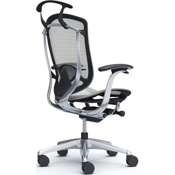 コンテッサセコンダ、固定肘、ハイバック、座メッシュ、ハンガー付、ランバー付、ブラックB、ポリッシュ、脚ポリッシュ、ウレタン - オカムラ(岡村製作所)