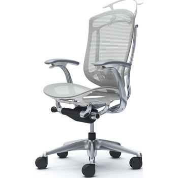 コンテッサセコンダ、固定肘、ハイバック、座メッシュ、ハンガー付、ランバー付、ホワイトB、ポリッシュ、脚ポリッシュ、ウレタン - オカムラ(岡村製作所)