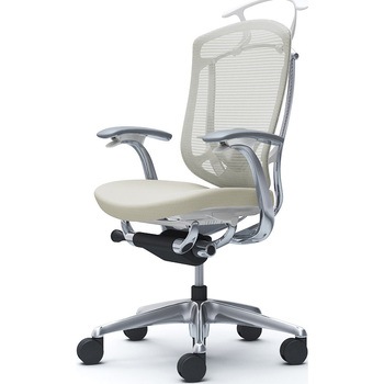 コンテッサセコンダ、固定肘、ハイバック、座クッション、ハンガー付、ランバー付、ホワイトB、ポリッシュ、脚ポリッシュ、ウレタン オカムラ(岡村製作所)