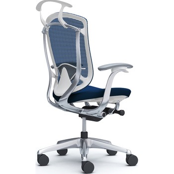 コンテッサセコンダ、固定肘、ハイバック、座クッション、ハンガー付、ランバー付、ホワイトB、ポリッシュ、脚ポリッシュ、ウレタン オカムラ(岡村製作所)