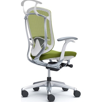 コンテッサセコンダ、固定肘、ハイバック、座クッション、ハンガー付、ランバー付、ホワイトB、ポリッシュ、脚ポリッシュ、ウレタン オカムラ(岡村製作所)