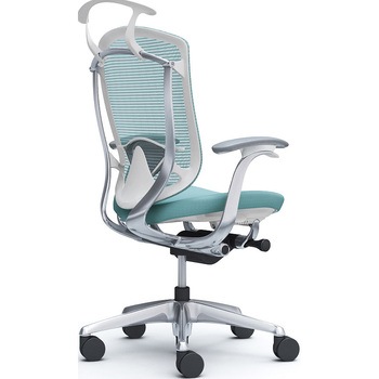 コンテッサセコンダ、固定肘、ハイバック、座クッション、ハンガー付、ランバー付、ホワイトB、ポリッシュ、脚ポリッシュ、ウレタン オカムラ(岡村製作所)