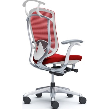 コンテッサセコンダ、固定肘、ハイバック、座クッション、ハンガー付、ランバー付、ホワイトB、ポリッシュ、脚ポリッシュ、ウレタン オカムラ(岡村製作所)