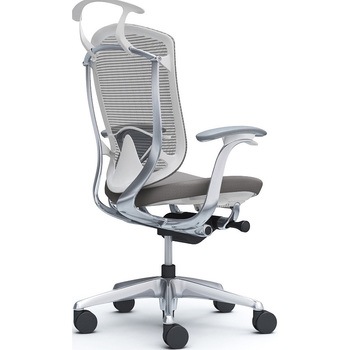 コンテッサセコンダ、固定肘、ハイバック、座クッション、ハンガー付、ランバー付、ホワイトB、ポリッシュ、脚ポリッシュ、ウレタン オカムラ(岡村製作所)