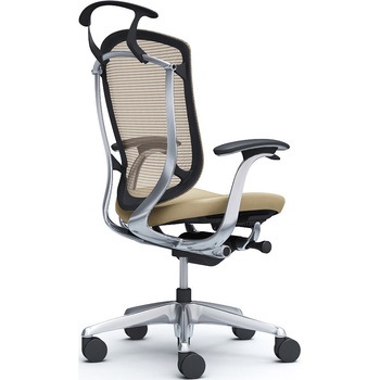 コンテッサセコンダ、固定肘、ハイバック、座革、ハンガー付、ランバー無、ブラックB、ポリッシュ、脚ポリッシュ、ウレタン オカムラ(岡村製作所)