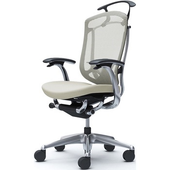 コンテッサセコンダ，固定肘，座クッション，ハイバック5本脚，ポリッシュ，ブラック，ランバー付ハンガー付 - オカムラ(岡村製作所)