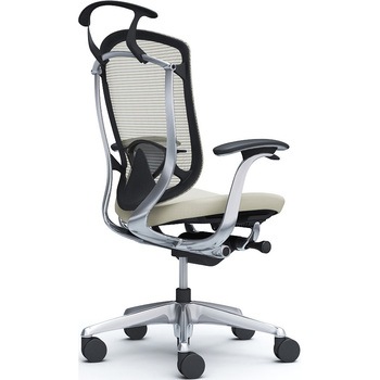 コンテッサセコンダ，固定肘，座クッション，ハイバック5本脚，ポリッシュ，ブラック，ランバー付ハンガー付 - オカムラ(岡村製作所)