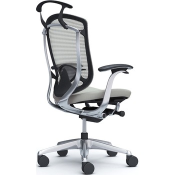 コンテッサセコンダ，固定肘，座クッション，ハイバック5本脚，ポリッシュ，ブラック，ランバー付ハンガー付 - オカムラ(岡村製作所)