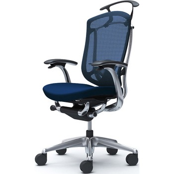 コンテッサセコンダ，固定肘，座クッション，ハイバック5本脚，ポリッシュ，ブラック，ランバー付ハンガー付 - オカムラ(岡村製作所)