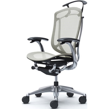 コンテッサセコンダ，固定肘，座メッシュ，ハイバック5本脚，ポリッシュ，ブラック，ランバー無ハンガー付 オカムラ(岡村製作所)