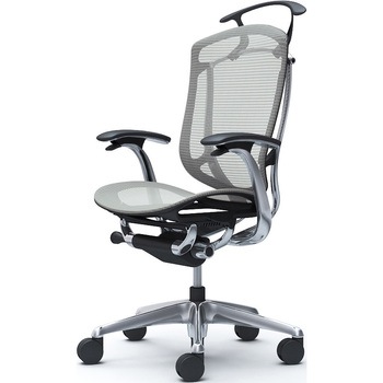 コンテッサセコンダ，固定肘，座メッシュ，ハイバック5本脚，ポリッシュ，ブラック，ランバー無ハンガー付 オカムラ(岡村製作所)