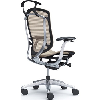 コンテッサセコンダ，固定肘，座メッシュ，ハイバック5本脚，ポリッシュ，ブラック，ランバー無ハンガー付 オカムラ(岡村製作所)