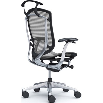 コンテッサセコンダ，固定肘，座メッシュ，ハイバック5本脚，ポリッシュ，ブラック，ランバー無ハンガー付 オカムラ(岡村製作所)